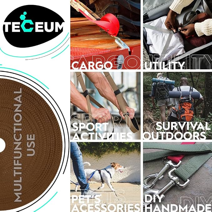 Webbing Strap, 3/4" to 2", 10-50 Yds, EDC gear, backpack repair and pet dog - Image 4