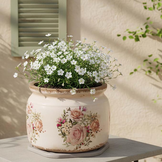 Shabby Chic Ceramic Plant Pots - Image 6