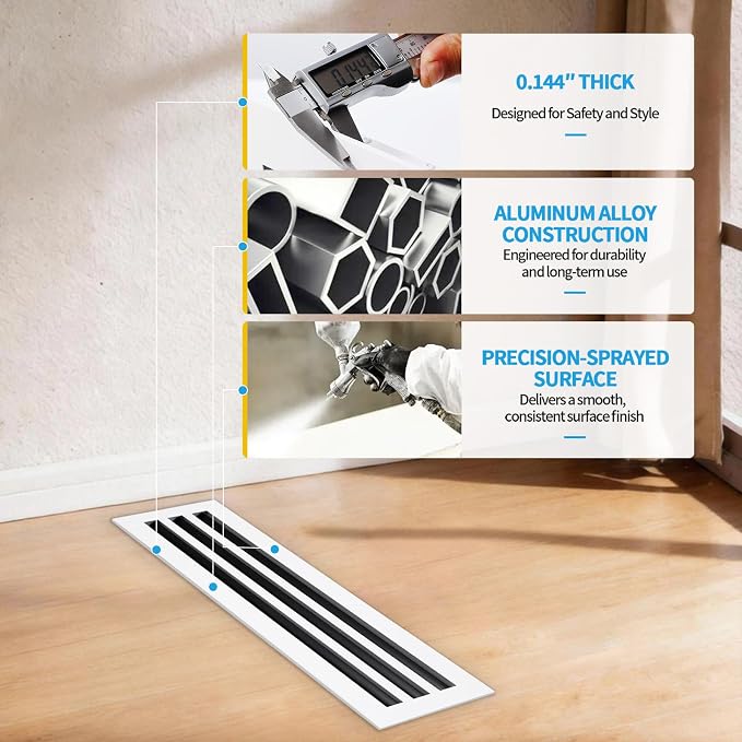 30x6 Modern AC Vent Cover, Decorative Air Vent Register Grille - Image 5