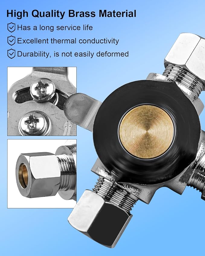 Water Mixing Valve Fit for 3/8" Compression Fittings on Inlets and Outlet | Hot - Image 3