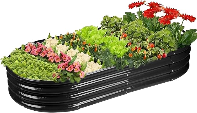 Rakukiri Raised Garden Bed GRS Certified Galvanized Planter Box Outdoor by RaisedGardenBed