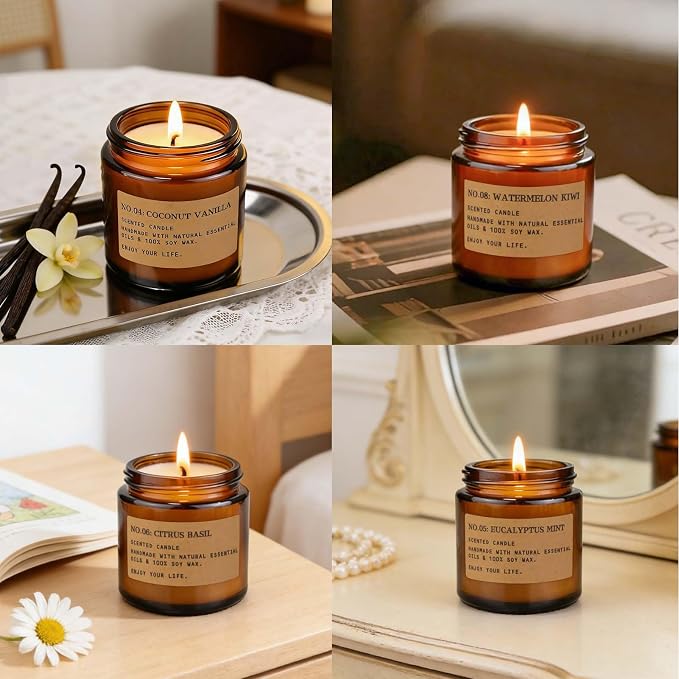 8 Pack Scented Candles for Home, Long Lasting Soy Wax Candle Gift Set | - Image 4