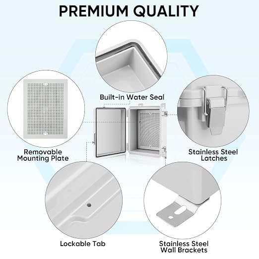 TICONN Outdoor Electrical Box Waterproof, ABS IP67 Junction Box Enclosure | - Image 4