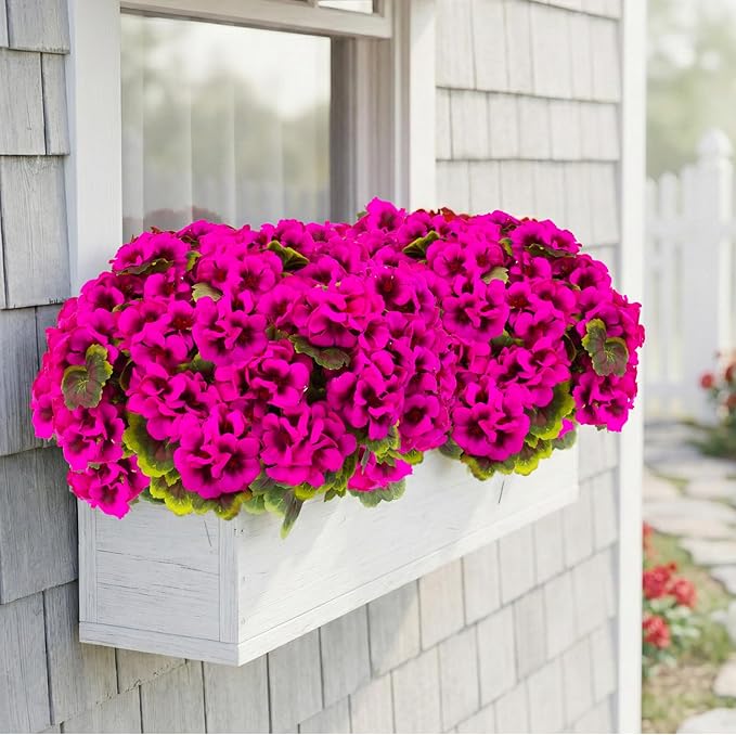 lovemoon 16 Pcs Artificial Geranium Plant Realistic Silk Flowers - Image 3