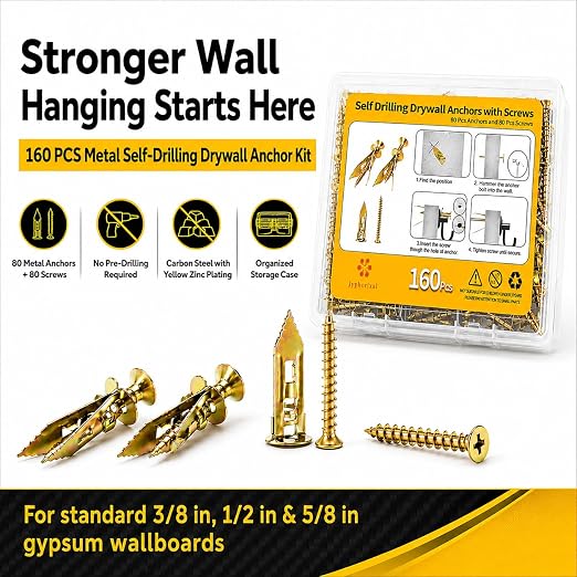 Jyphorixal 160 PCS Self Drilling Drywall Anchors - Image 8