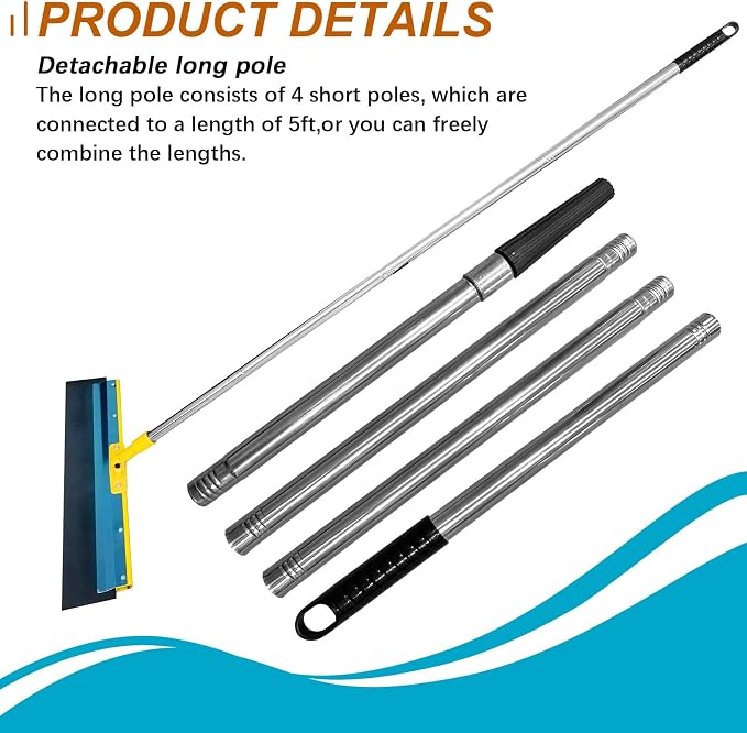 Self Leveling Cement Tool Kit, Flat Self-Leveling Floor Squeegee | Stainless - Image 7
