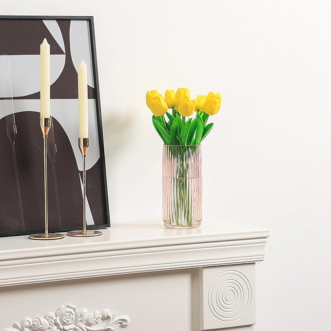 Ribbed Glass Vase, Flower Vases - Image 2