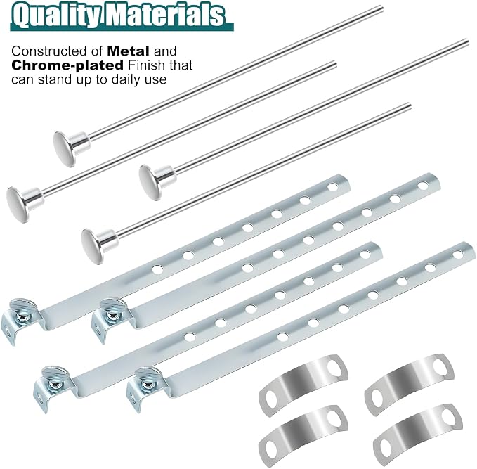 Enhon 4 Pack Lavatory Pop Up Drain Lift Rod, and Spring Clip Kit - Image 3