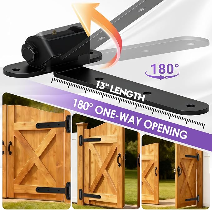 Heavy Duty Gate Hinges 900Lbs, Matte Black | Carbon steel, On - Image 5