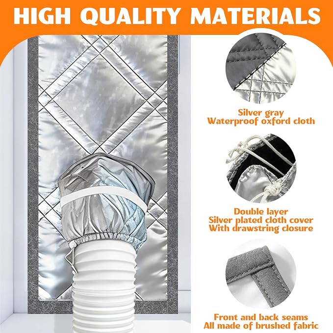 70" Sliding Door AC Vent Kit, 3-Layer Thickened Thermal Barrier | Thermal - Image 3