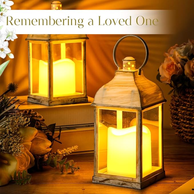 8 Pcs 10 inch White Decorative Candle Lantern Bulk - Image 5