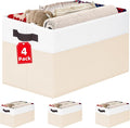 4 Pack Baby Clothes Organizer Bins, Fabric Collapsible Storage Baskets by Criusia