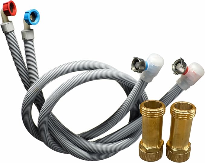 Premium Flood Prevention Washing Machine Hose Set w/Integrated Automatic Water by Unknown
