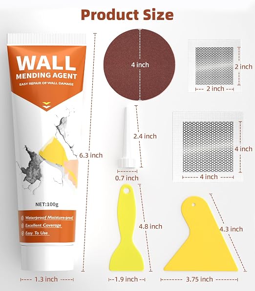 NINGOO Drywall Repair Kit, 3 Pack Wall Repair Paste - Image 7