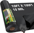 10 Mil 10 FT X 100 FT Plastic Sheeting Heavy Duty Thick LLDPE Black by Auliand