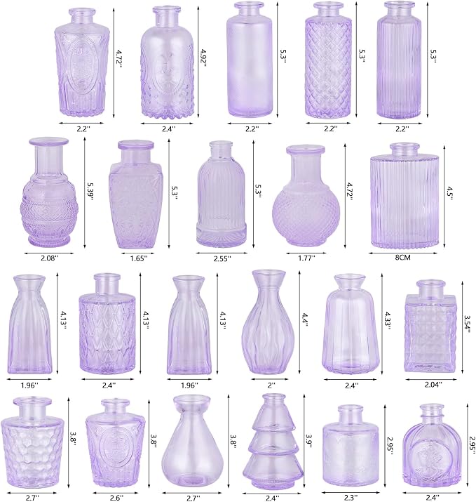 Glass Bud Vases Mini Flower Vase Small Vintage Vases - Image 2