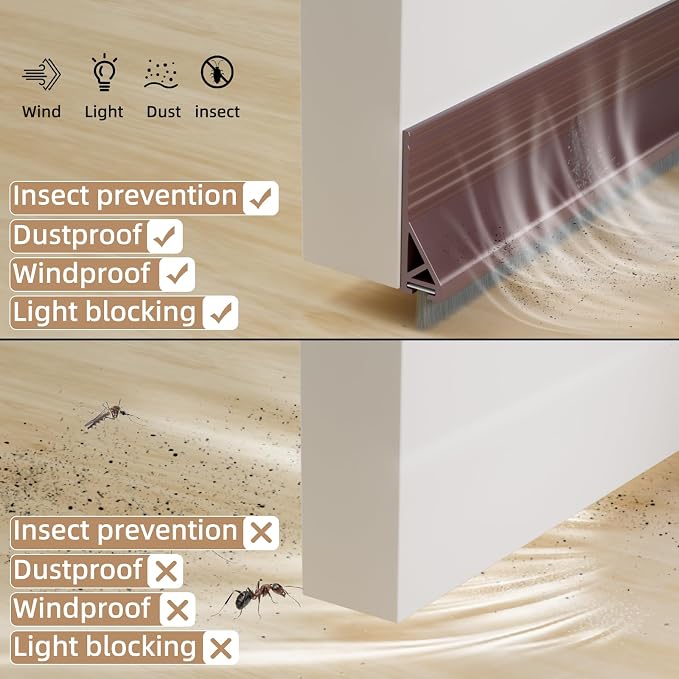 KNEELISA 39”X 1 Pack Door Sweep Brush Bottom Exterior & Interior, Silicone | - Image 4