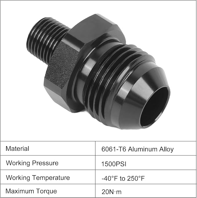EVIL ENERGY 8AN Male Flare to 1/8" NPT Pipe Fitting Adapter Aluminum Straight - Image 3