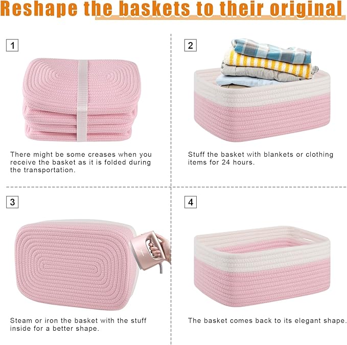 OIAHOMY 4 PACK 12L Storage Baskets - Image 7