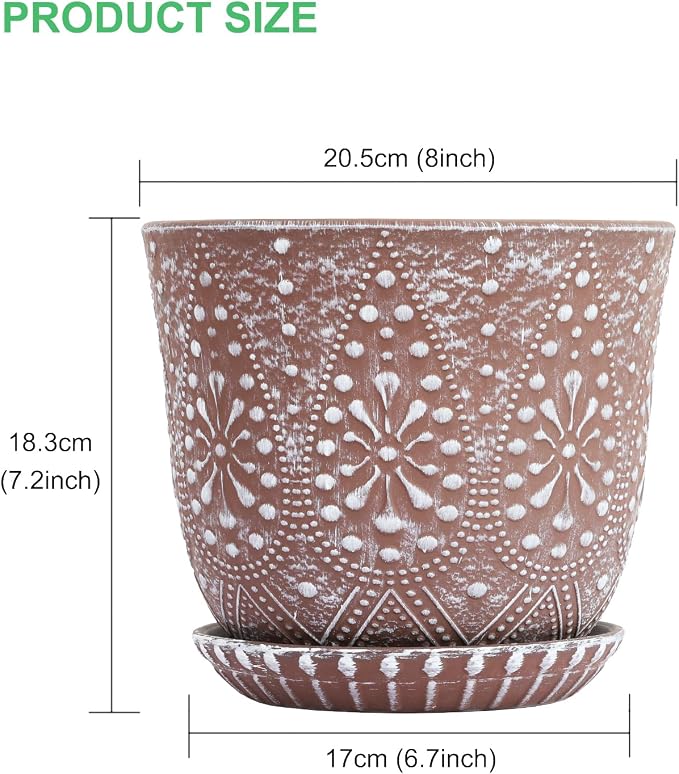 Gepege 8 Inch Ceramic Plant Pot - Image 2
