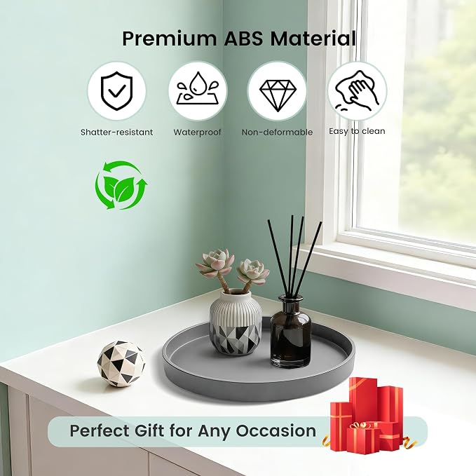 1 Pack 9" Bathroom and Vanity Tray, ABS Bathroom Counter Organizer, Coffee - Image 5