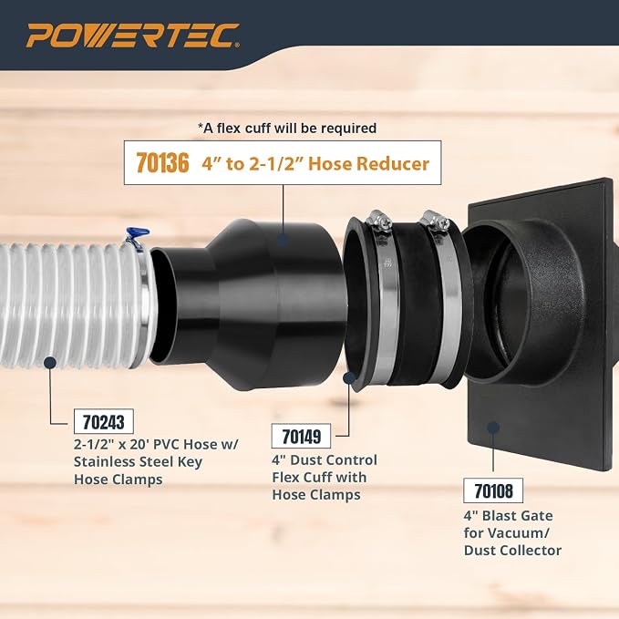POWERTEC 70472 4 to 2-1/2 Hose Adapter - Image 4