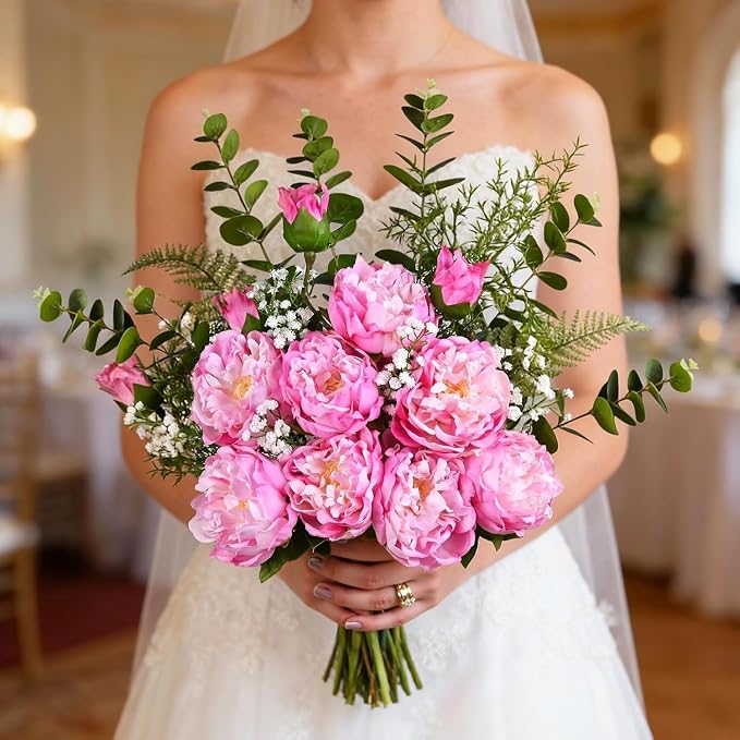 3PCS 22in Peonies Artificial Flowers, Real Touch Latex Fake Peonies | Lifelike - Image 7