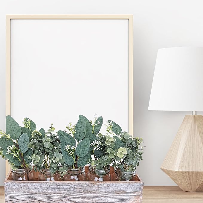 Mixed Eucalyptus Leaves Stems Bulk Artificial Eucalyptus Leaves Sprays Faux - Image 5