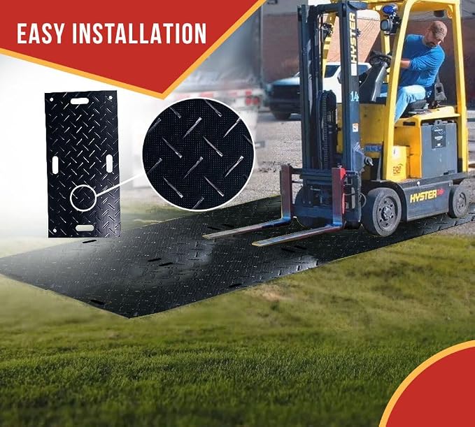 4 Pk 2' x 4' - 1/2" Thick Heavy Duty Ground Protection Mats - Easily Supports - Image 6
