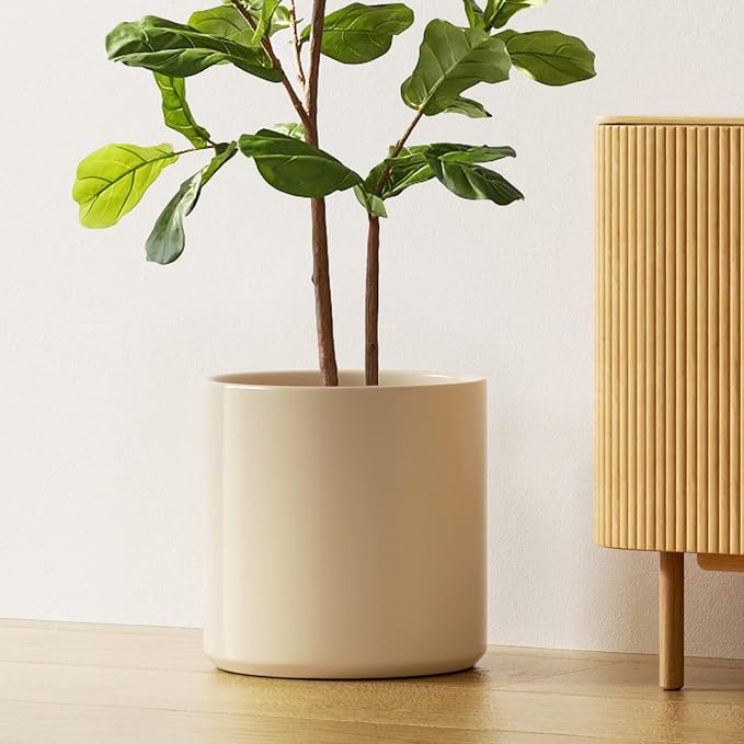 LE TAUCI 12 Inch Pot for Plants, Ceramic Planters for Indoor Plants, by LETAUCI