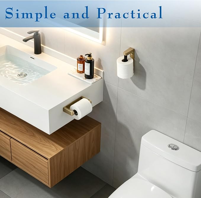 Alise Gold Toilet Paper Holder Wall Mounted - Image 6
