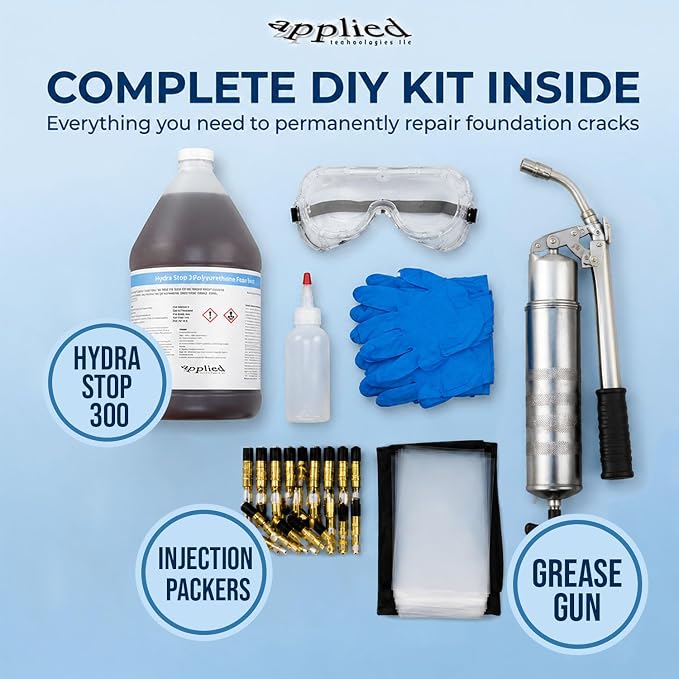 Acta-Leak 10' Foundation Crack Repair Injection Kit, Hydra Stop 300 Expanding - Image 7