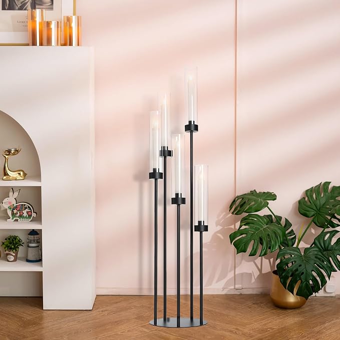 39.8''Matte Black Candle Holder - Image 5