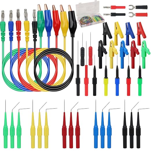 SWANLAKE 43-Piece Back Probe Kit, 30A Multi-Angle Test Probe, 4mm Banana Plug by SWANLAKETOOLS