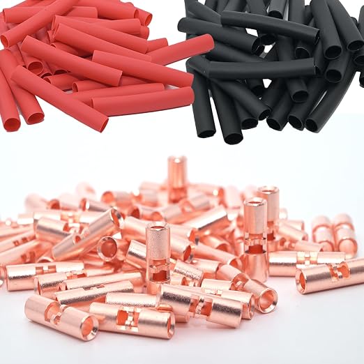 12-10 AWG Wire Splice Kit – 50 PCS 12-10 Gauge Bare Copper Non-Insulated Butt by SVAAR