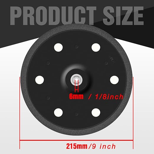 Awutzut 9 Inch 6 Holes Drywall Sander Pad Hook and Loop Backing Pad - Image 6