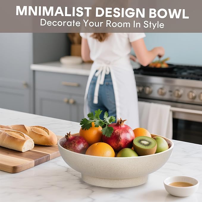 10" Decorative Bowl, Ceramic Fruit Bowl - Image 6