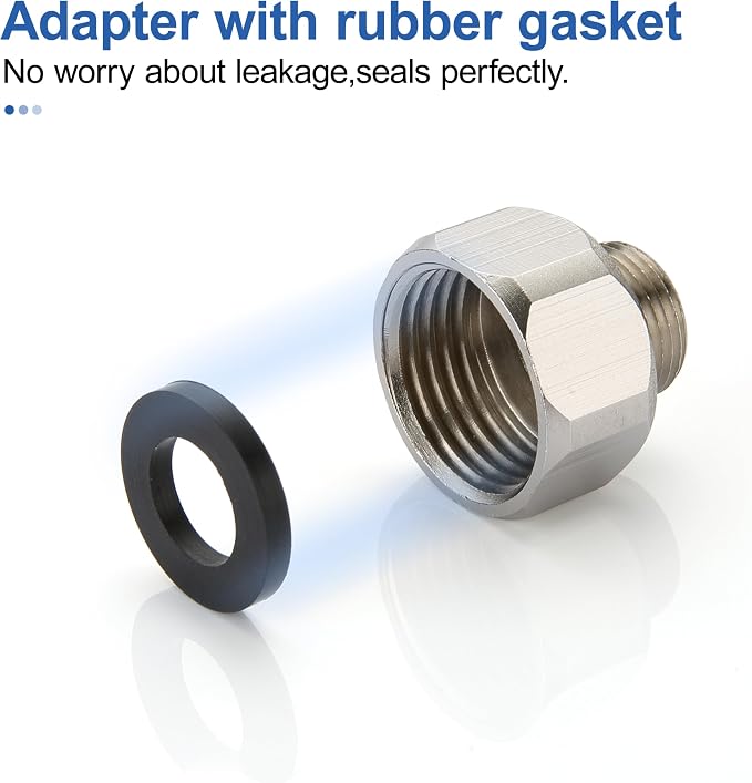 1/2 to 3/8 Water Line Adapter, 4 Pack Brass Compression Pipe Fittings | 1/2 - Image 6