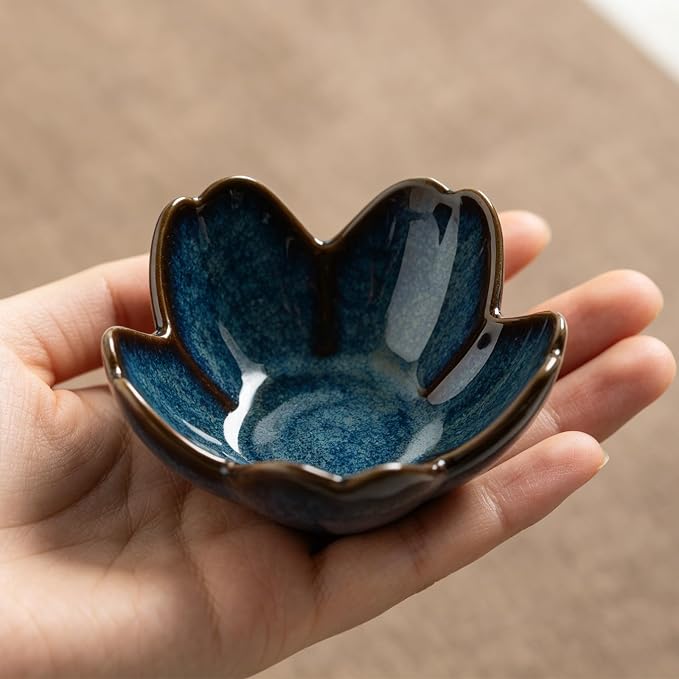 Floral Ceramic Jewelry Tray, 3.5" Ring Holder Trinket Bowl | Petite bowl keeps - Image 4