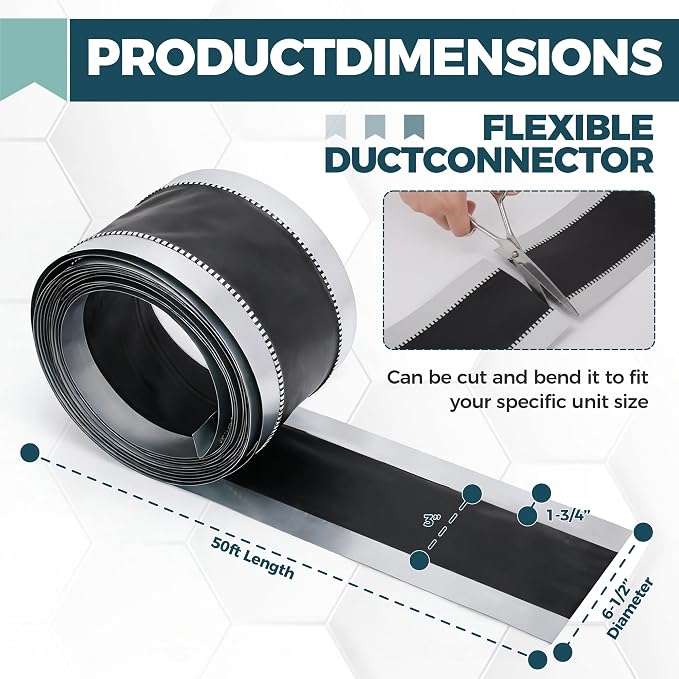 6-1/2 x 50 ft Vinyl Canvas Flexible Duct Connector - Image 6