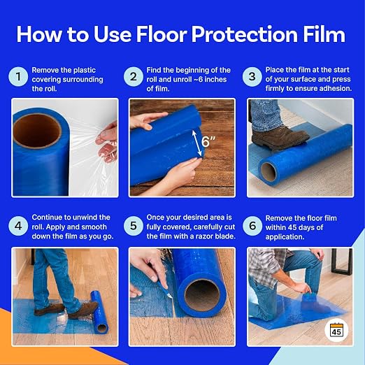 TapeManBlue Floor Protection Film, Made in USA, Painting and Construction - Image 8