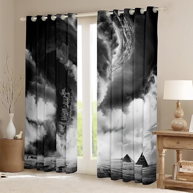jejeloiu 3D Tornado Blackout Shades Window Treatments Natural Disaster Window - Image 2