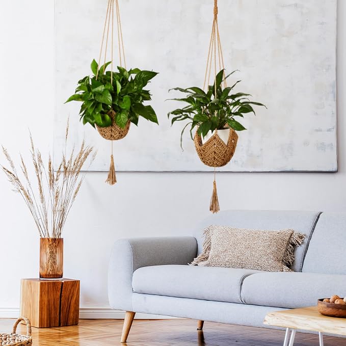 Shappy 4 Pack Boho Macrame Plant Hanger - Image 5
