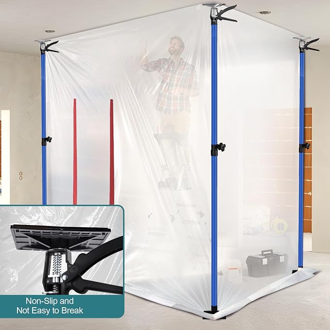 10 Ft Dust Barrier Poles, 4 Pack Dust Containment Poles - Image 2