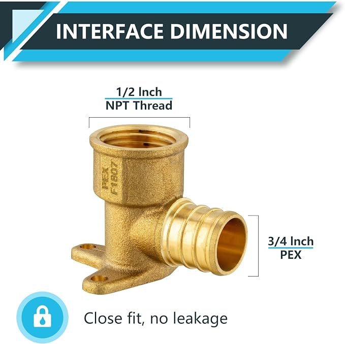 20Pack Seelink PEX Fittings, 3/4" PEX x 1/2" Female NPT Drop Ear Elbow | PEX - Image 2