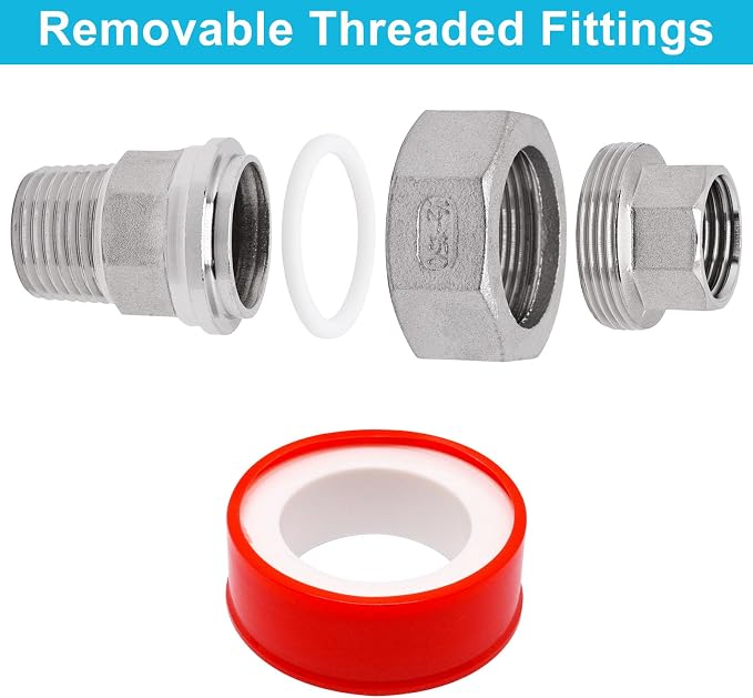 2PCS Cast Pipe Fittings Union, 1/2" NPT Male x 1/2" NPT Female 304 Stainless - Image 5