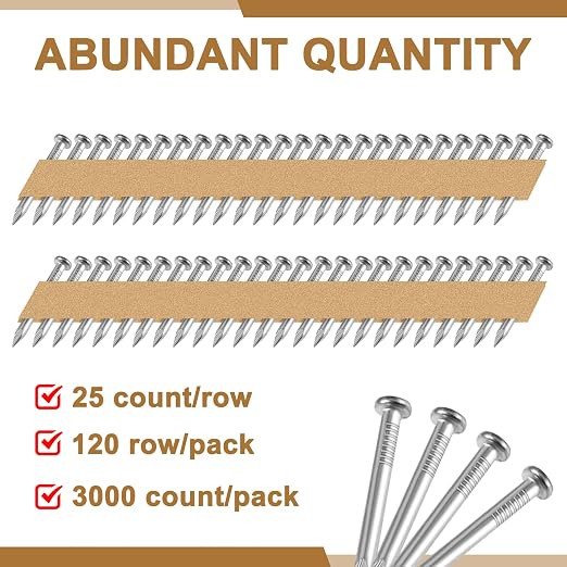 Zonon 3000 Count 1-1/2 Inch x 0.148 Inch Galvanized Joist Hanger Nail 34 Degree - Image 4