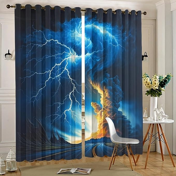 Horror Tornado Clouds Blackout Curtains - Image 5