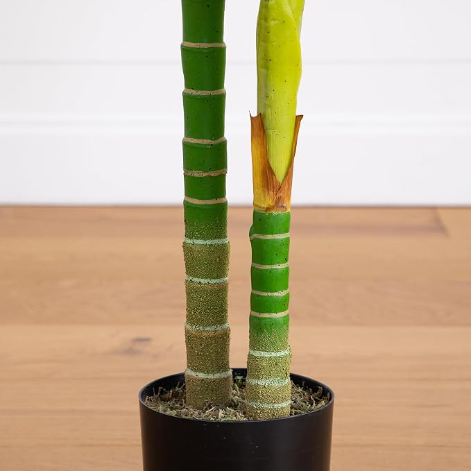 Nearly Natural 6ft Golden Cane Palm Tree, Artificial Double Stalk - Image 6