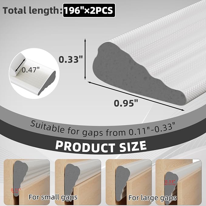 2Pcs×196" Wedge Weather Stripping Door Seal - Image 2